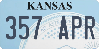 KS license plate 357APR
