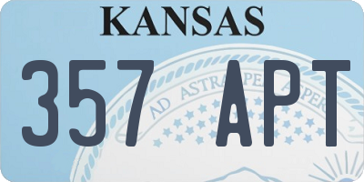 KS license plate 357APT
