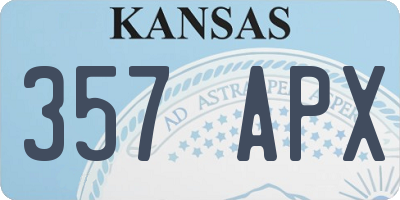 KS license plate 357APX