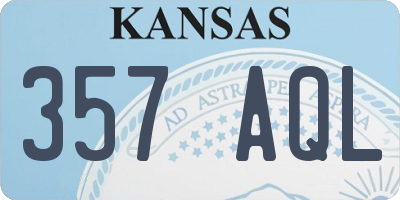 KS license plate 357AQL