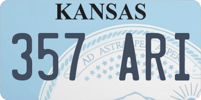 KS license plate 357ARI