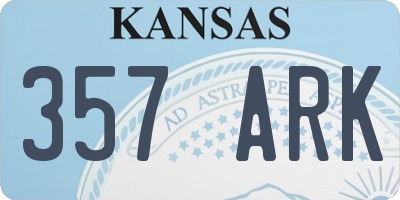 KS license plate 357ARK