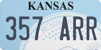 KS license plate 357ARR