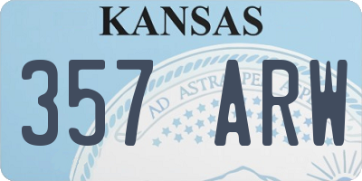 KS license plate 357ARW