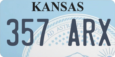 KS license plate 357ARX