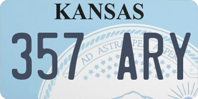 KS license plate 357ARY