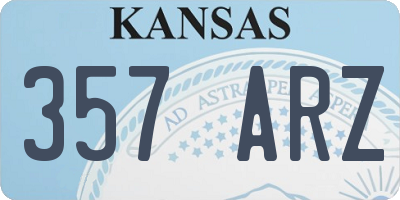 KS license plate 357ARZ