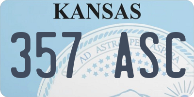 KS license plate 357ASC