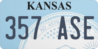 KS license plate 357ASE