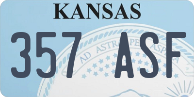 KS license plate 357ASF