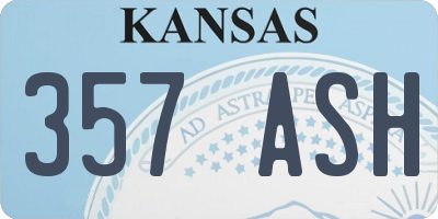 KS license plate 357ASH