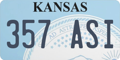 KS license plate 357ASI