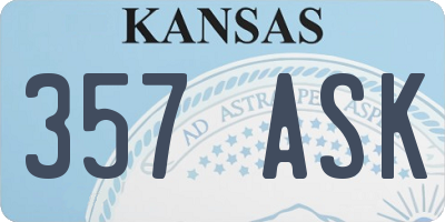 KS license plate 357ASK