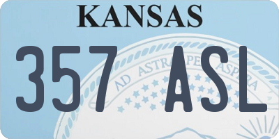 KS license plate 357ASL