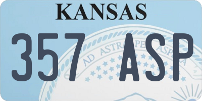 KS license plate 357ASP