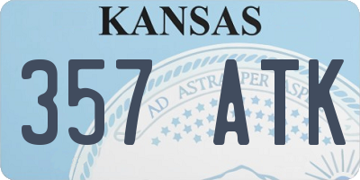 KS license plate 357ATK