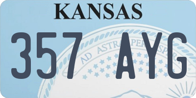 KS license plate 357AYG