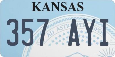 KS license plate 357AYI