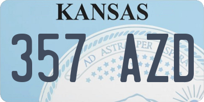 KS license plate 357AZD