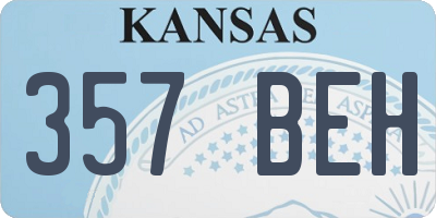 KS license plate 357BEH