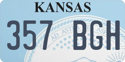 KS license plate 357BGH