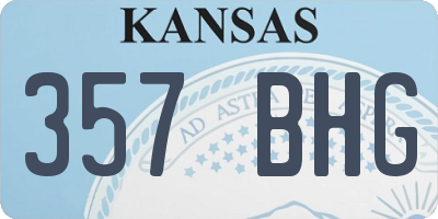 KS license plate 357BHG