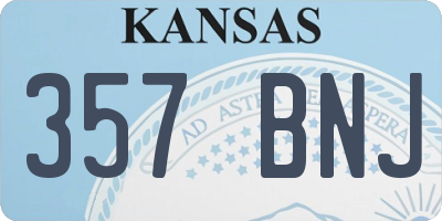 KS license plate 357BNJ