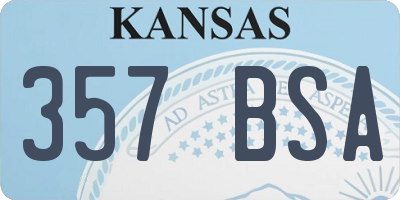 KS license plate 357BSA