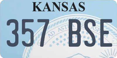 KS license plate 357BSE