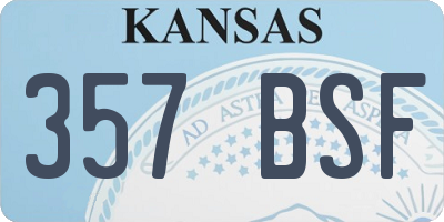 KS license plate 357BSF