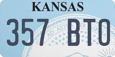 KS license plate 357BTO