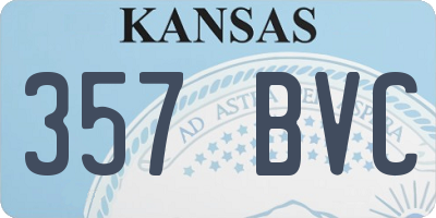 KS license plate 357BVC