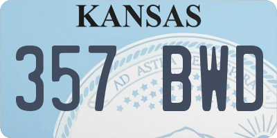 KS license plate 357BWD
