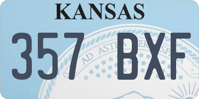 KS license plate 357BXF
