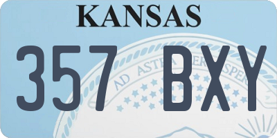 KS license plate 357BXY