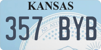KS license plate 357BYB