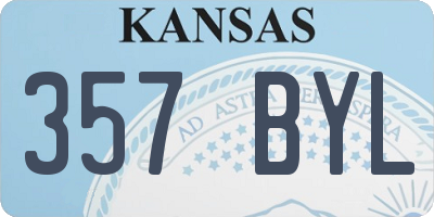 KS license plate 357BYL
