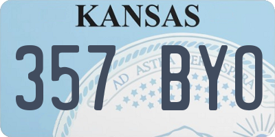 KS license plate 357BYO