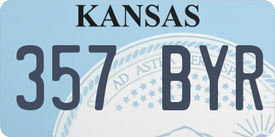 KS license plate 357BYR
