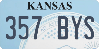 KS license plate 357BYS