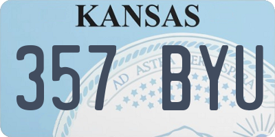 KS license plate 357BYU