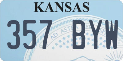 KS license plate 357BYW
