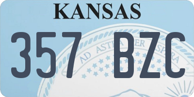 KS license plate 357BZC