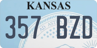 KS license plate 357BZD