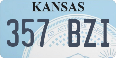 KS license plate 357BZI