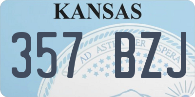 KS license plate 357BZJ