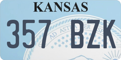KS license plate 357BZK