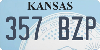 KS license plate 357BZP