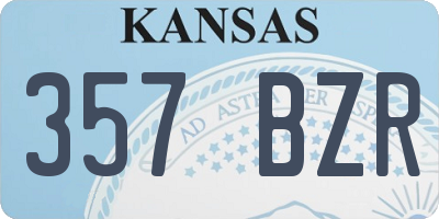 KS license plate 357BZR
