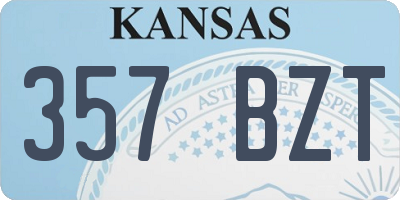 KS license plate 357BZT